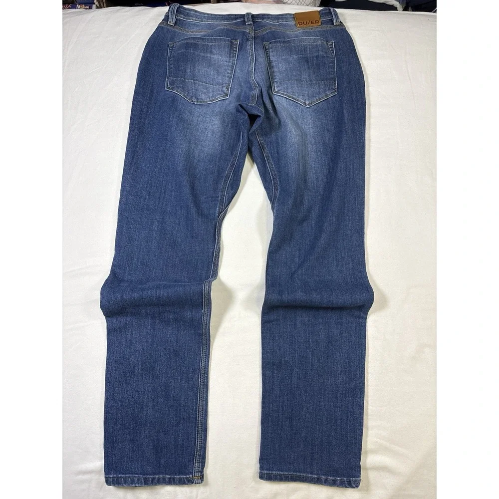 DU/ER L2X Performance Denim Pants Mens 32x32 Stretch Indigo Blue Coolmax Jeans